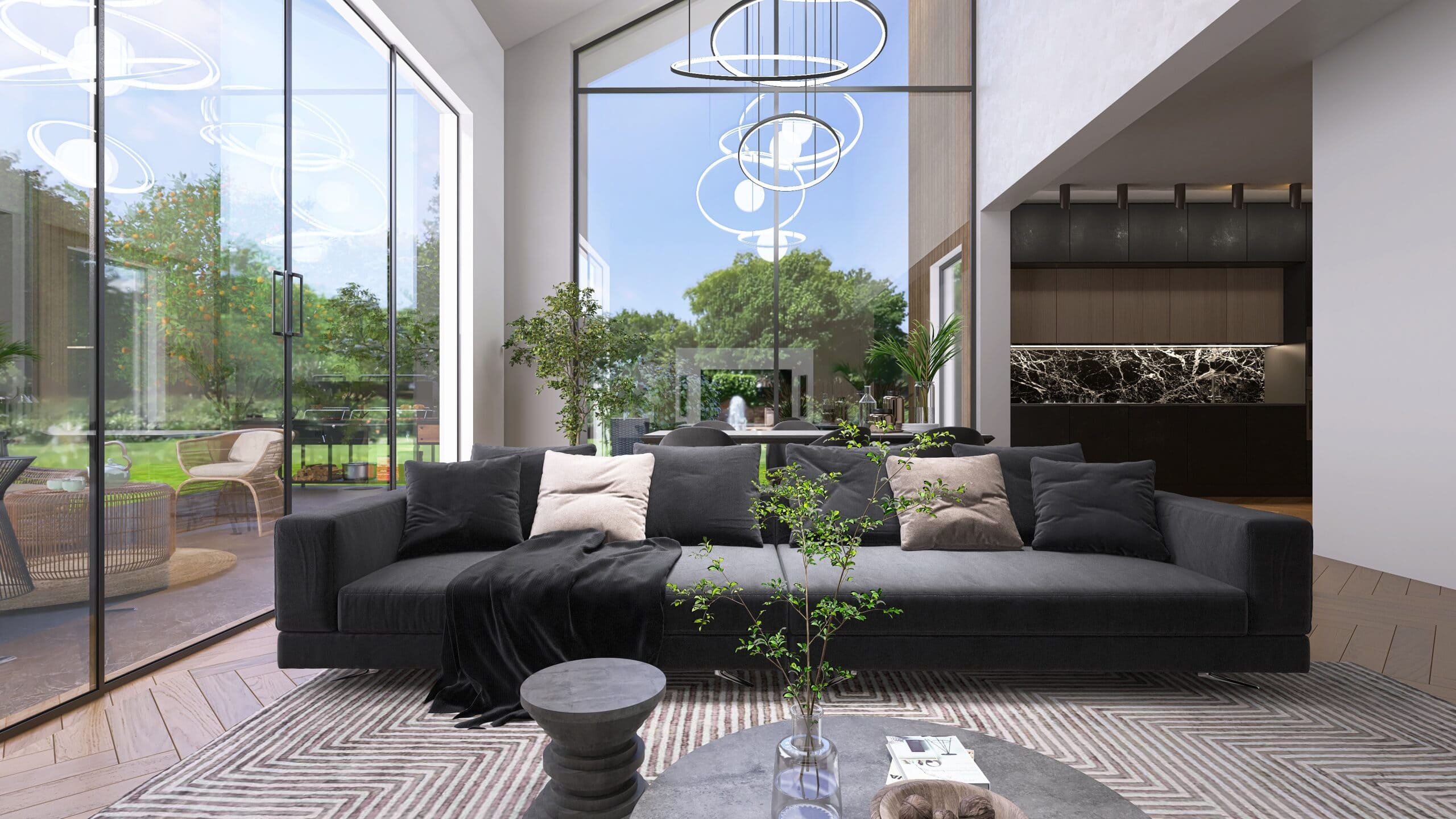 Projekt wnętrza salonu